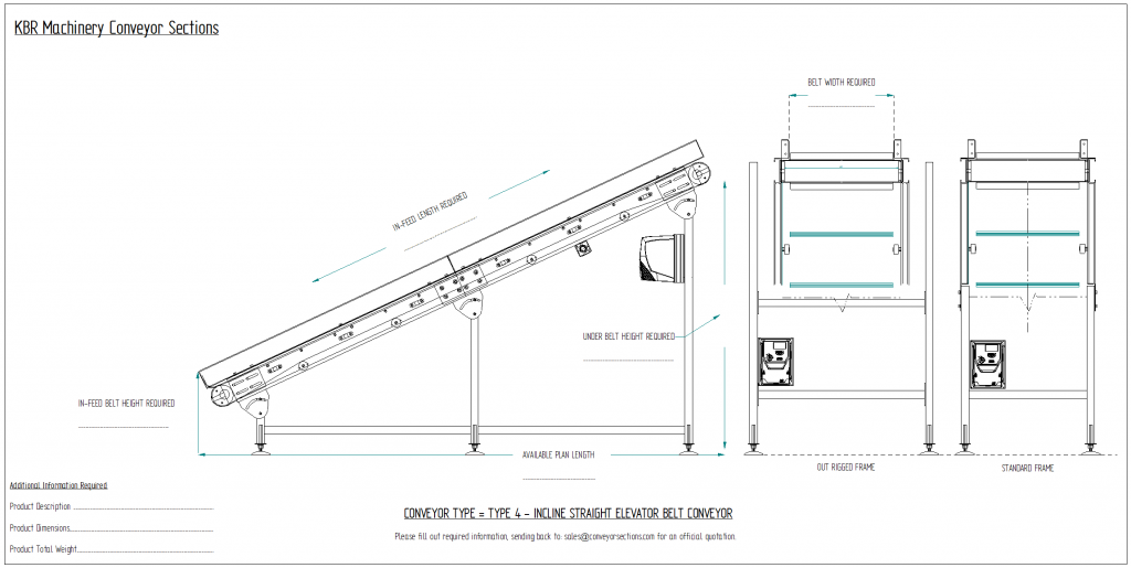 Incline Straight Elevator Conveyors High Quality British Manufacturingconveyor Sections 8150